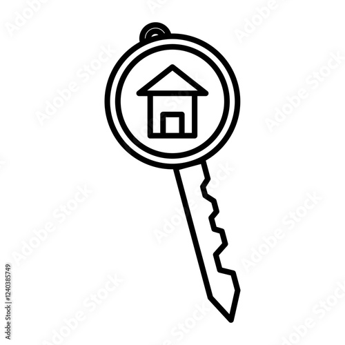 house key icon, simple flat style, illustration, logo sign symbol pictogram template, for ui or ux isolated on white for mobile app, editable