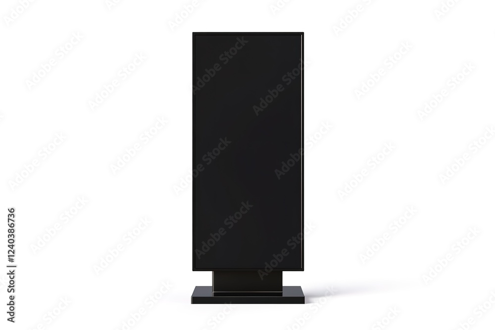 Sleek Black Digital Billboard Stand: Isolated, Modern Advertising Mockup. Perfect for showcasing your designs, presentations, or marketing campaigns. A high-resolution, versatile image for various Sleek Black Digital Billboard Stand: Isolated, Modern Advertising Mockup. Perfect for showcasing your designs, presentations, or marketing campaigns. A high-resolution, versatile image for various