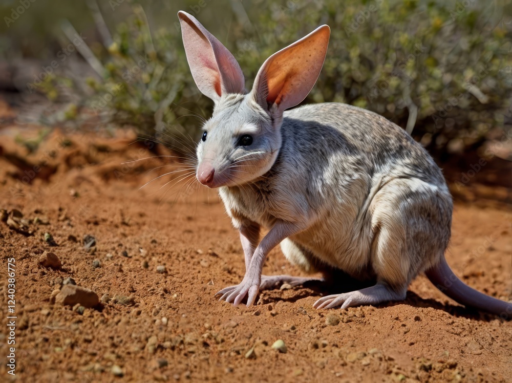 Bilby: A nocturnal, desert-dwelling marsupial from Australia with long ears and a silky coat, playing a key role in soil health through its burrowing habits. Bilby: A nocturnal, desert-dwelling marsupial from Australia with long ears and a silky coat, playing a key role in soil health through its burrowing habits.