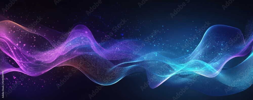 Fototapeta premium Abstract Cosmic Waves: A Symphony of Light and Color
