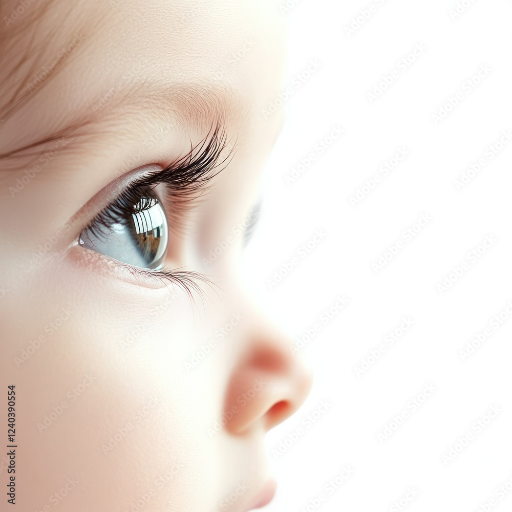 Fototapeta premium Innocent Baby Eyes Close Up View cute isolated on transparent backginund