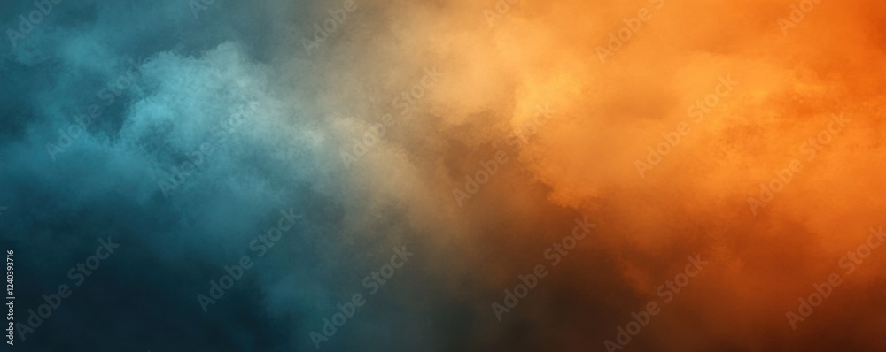 Obraz premium Abstract Blue and Orange Cloudscape: A Serene Visual Symphony