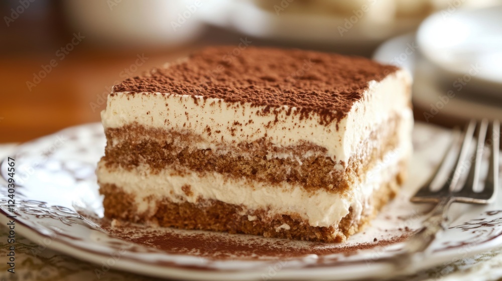 Tiramisu creamy coffee dessert. Generative AI Tiramisu creamy coffee dessert. Generative AI