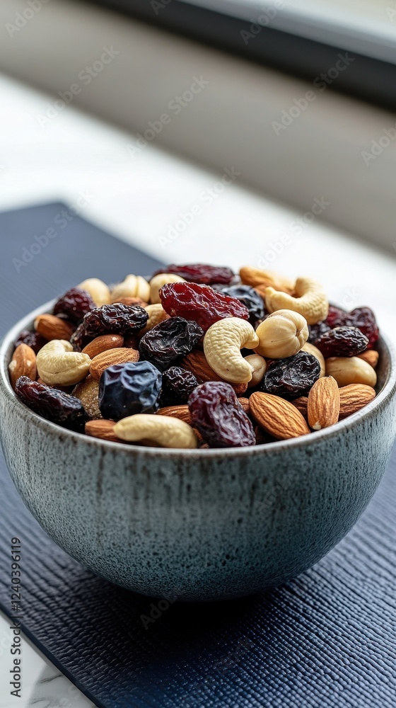 A Bowl of Delicious Trail Mix: Almonds, Cashews, Raisins, and More! A Bowl of Delicious Trail Mix: Almonds, Cashews, Raisins, and More!