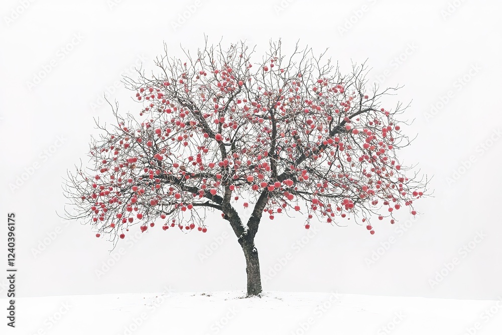 Majestic Apple Tree in Full Bloom: A Realistic Photograph of a Complete Apple Tree, Branches Reaching Skyward, Lush Green Foliage, Ripe Red Apples Hanging Heavy, Sunlight Dappling Through Leaves, Majestic Apple Tree in Full Bloom: A Realistic Photograph of a Complete Apple Tree, Branches Reaching Skyward, Lush Green Foliage, Ripe Red Apples Hanging Heavy, Sunlight Dappling Through Leaves,