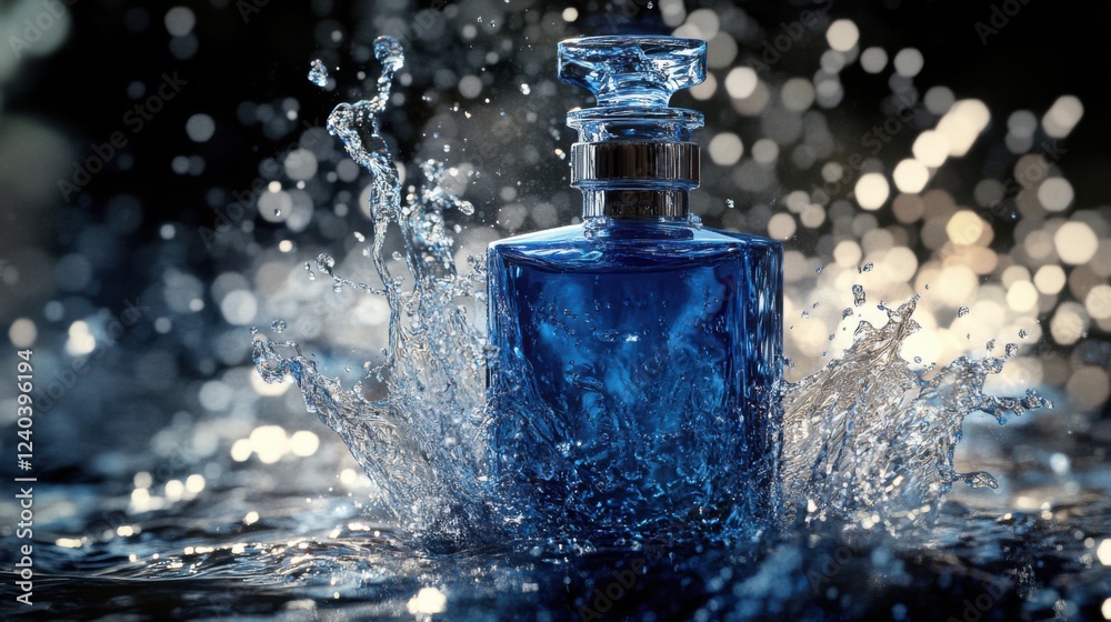 Water splash bottle. Generative AI Water splash bottle. Generative AI