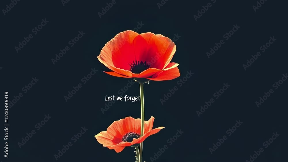 Red poppy flower on black background with Red poppy flower on black background with