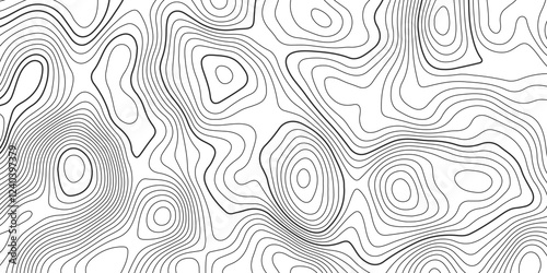 Abstract modern topography contour map line and modern wavy map line design, geography map contour  wave line white background. Vector illustration. 