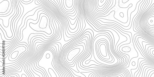 Abstract modern topography contour map line and modern wavy map line design, geography map contour  wave line white background. Vector illustration. 