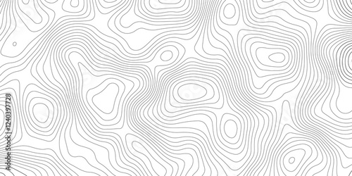 Abstract modern topography contour map line and modern wavy map line design, geography map contour  wave line white background. Vector illustration. 