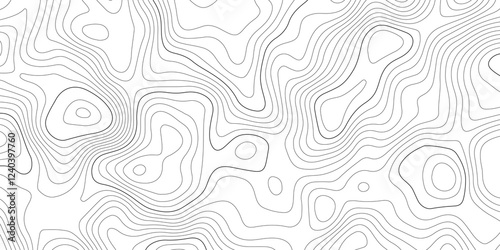 Abstract modern topography contour map line and modern wavy map line design, geography map contour  wave line white background. Vector illustration. 