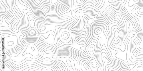 Abstract modern topography contour map line and modern wavy map line design, geography map contour  wave line white background. Vector illustration. 