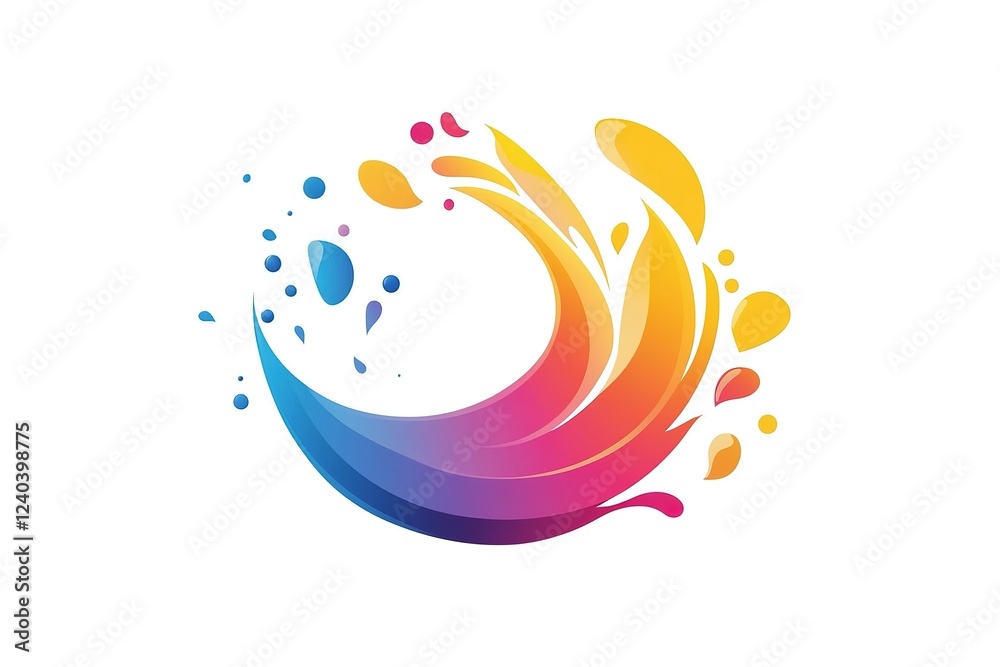 Fototapeta premium Dynamic Water Splash Logo Template: Clean, Modern, and Versatile Vector Design. Perfect for branding, websites, and marketing materials. Instantly elevate your visual identity with this crisp, 