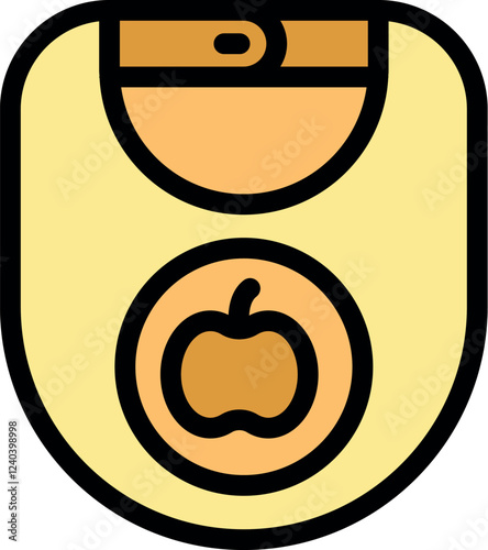 Bib with apple icon, keeping a baby's clothes clean during feeding