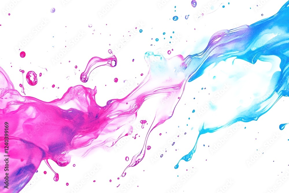Fototapeta premium Vibrant Watercolor Splash: A Burst of Colorful Clip Art - Perfect for Designs, Websites, Branding, Invitations, Posters, Social Media, and More! Add a touch of artistic flair to your projects with 