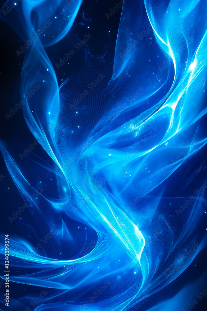 Fototapeta premium A blue and black abstract background with a lot of blue smoke
