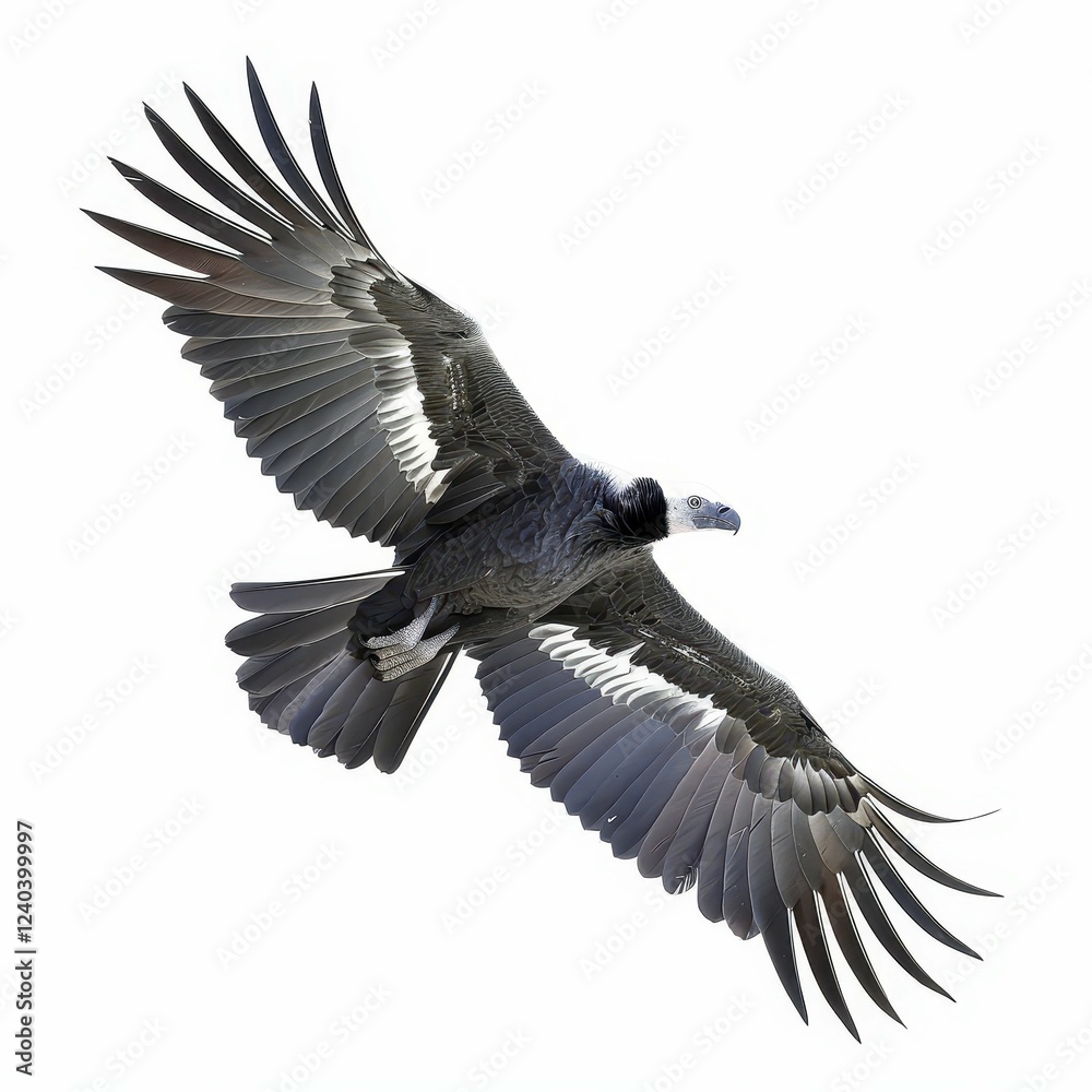 Naklejka premium Majestic vulture soaring through the sky.