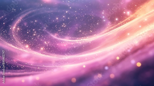 Abstract Pink and Gold Swirling Lights Background