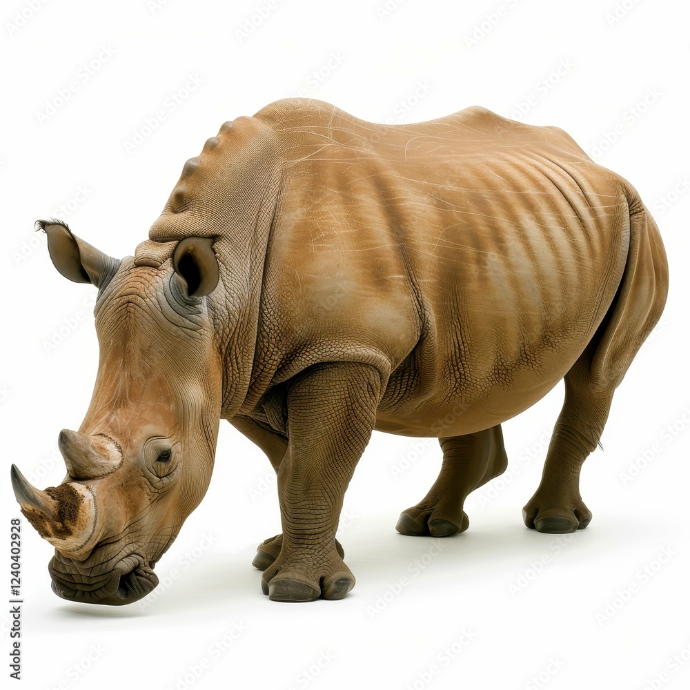 Fototapeta premium Realistic depiction of a majestic rhinoceros.