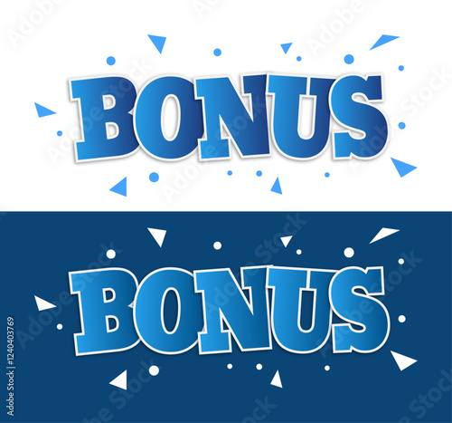 vector design 3D lettering bonus banner poster advertising in two colors