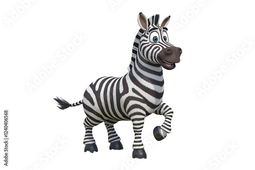 Zebra isolated on white transparent PNG background photo