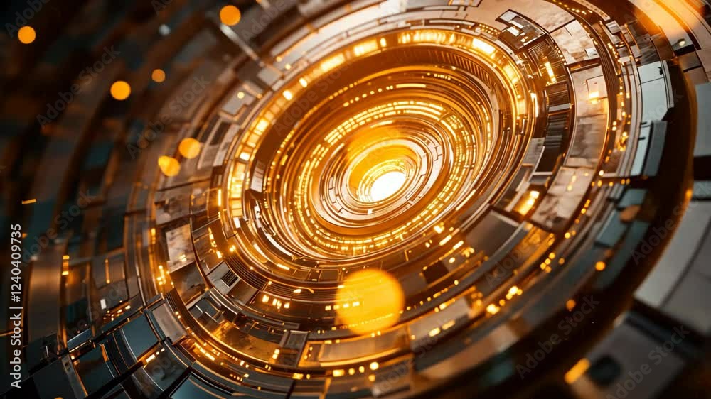  glow light with endless tunnel perspective