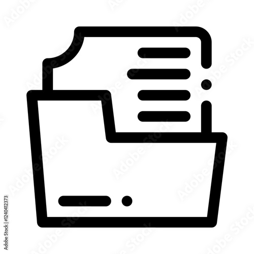 Folder with Data Lines line icon