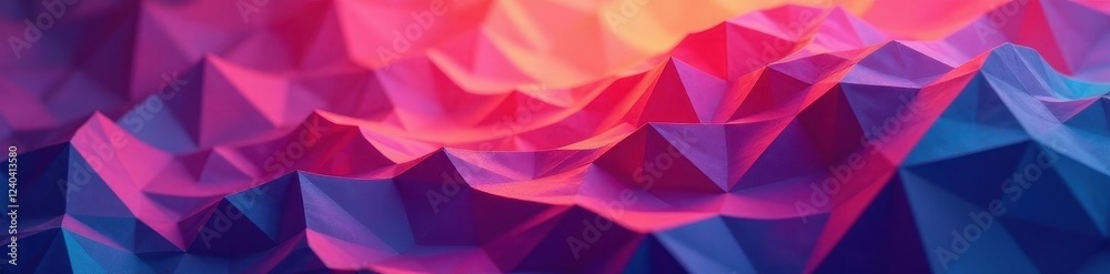 Obraz premium Interlocking facets form a dynamic gradient, exhibiting depth and dimension , colorful, colorful design