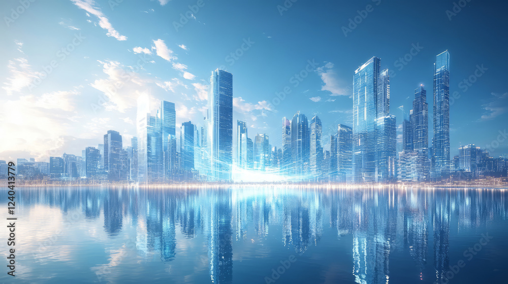 Smart city artificial intelligence big data business technology background Smart city artificial intelligence big data business technology background