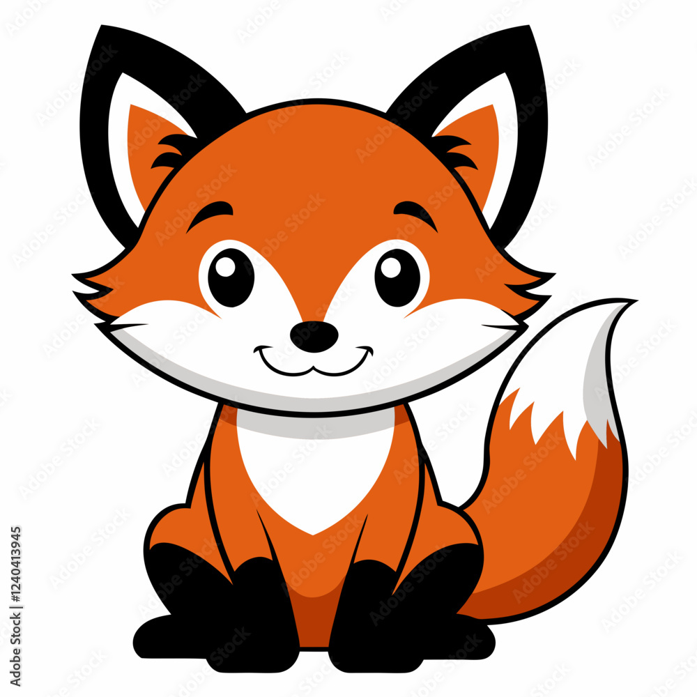 Cute cartoon fox character, perfect for kids' products. Cute cartoon fox character, perfect for kids' products.