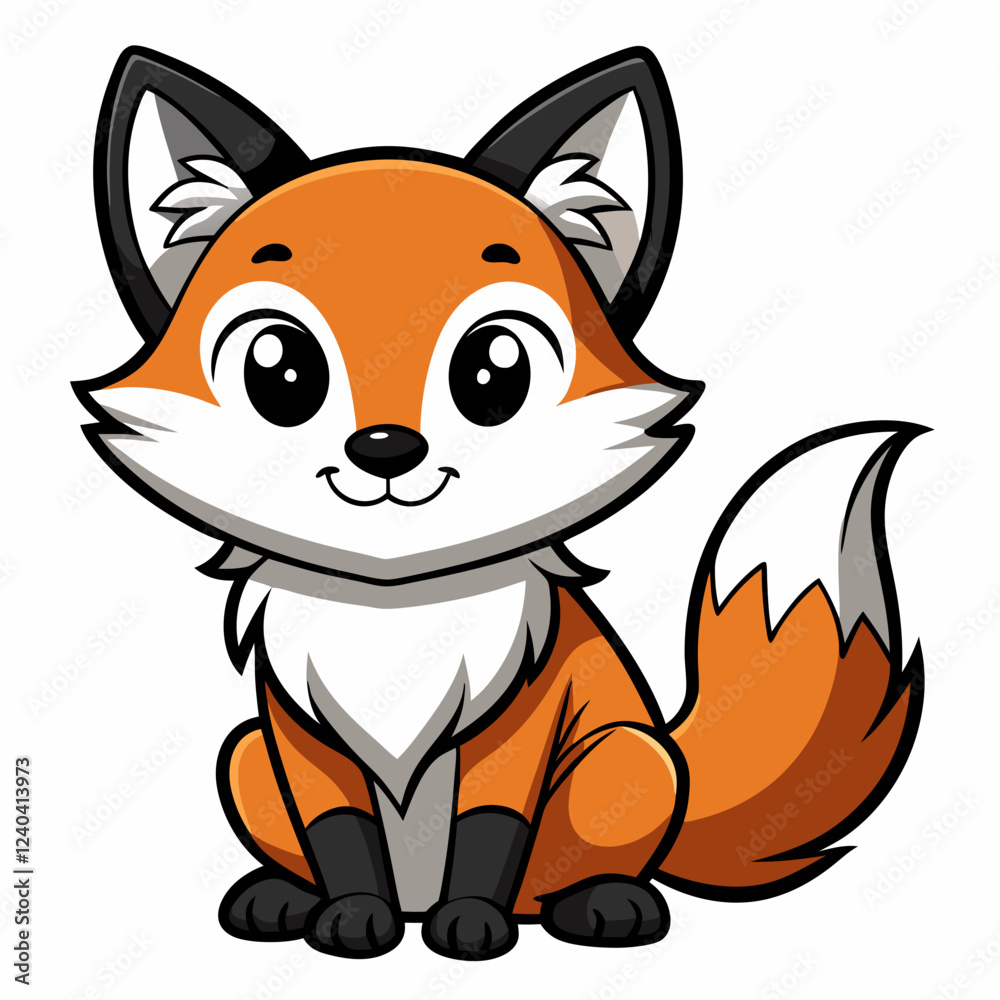 Cute cartoon fox character, perfect for kids' products. Cute cartoon fox character, perfect for kids' products.