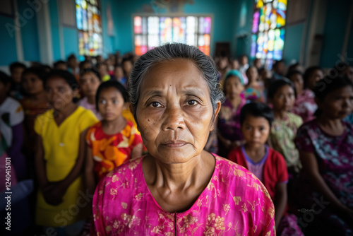 Easter service in a vibrant...
