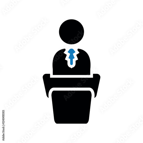 Conference lecture meeting speaker icon.