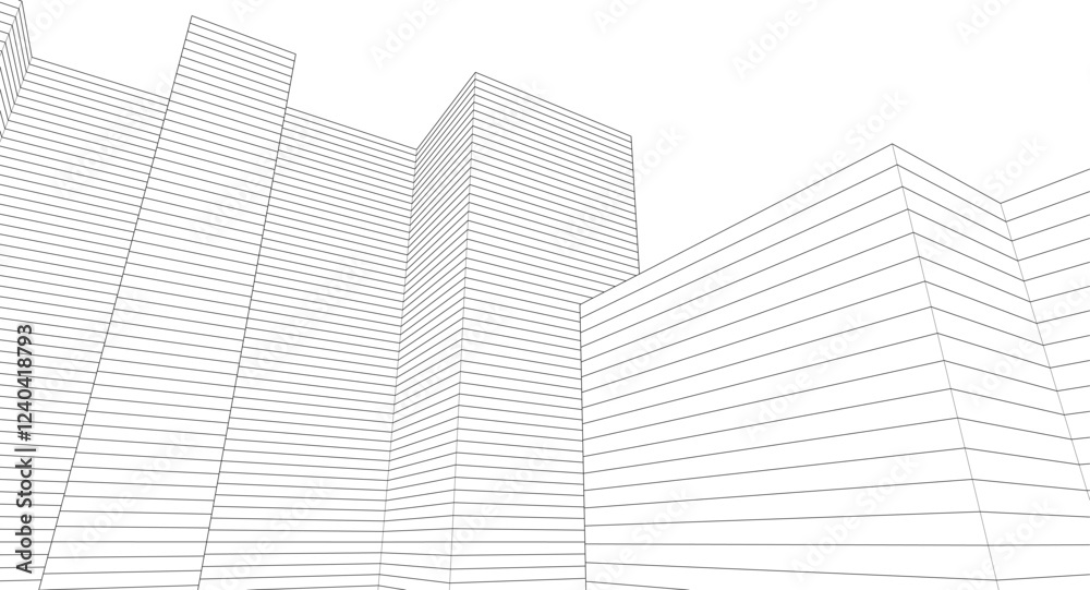 abstract geometric houses 3d rendering abstract geometric houses 3d rendering