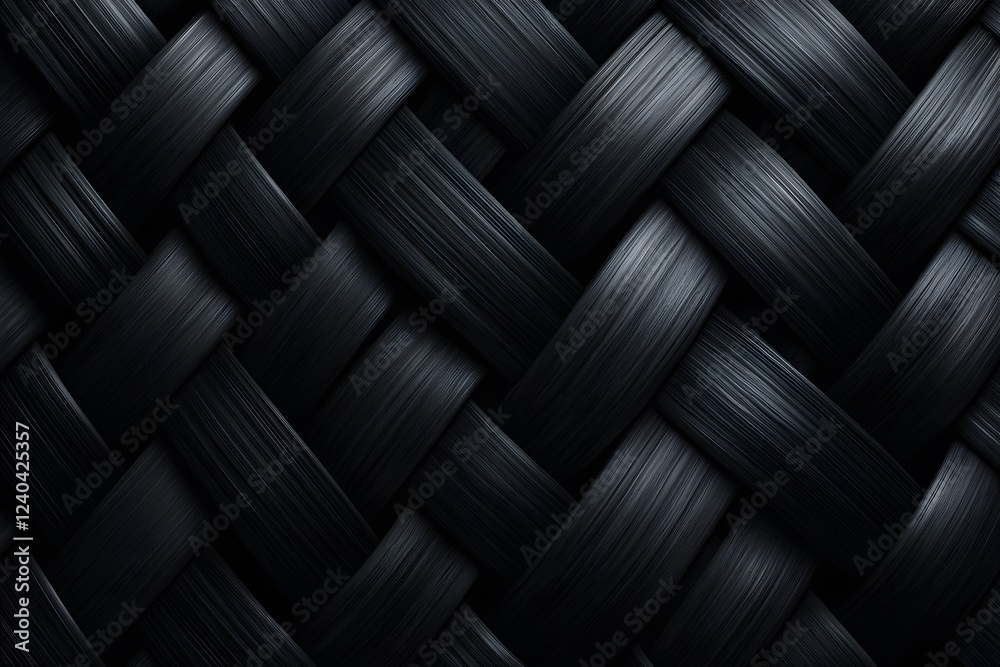 Fototapeta premium Dark and Smooth Braided Texture Background for Design Projects
