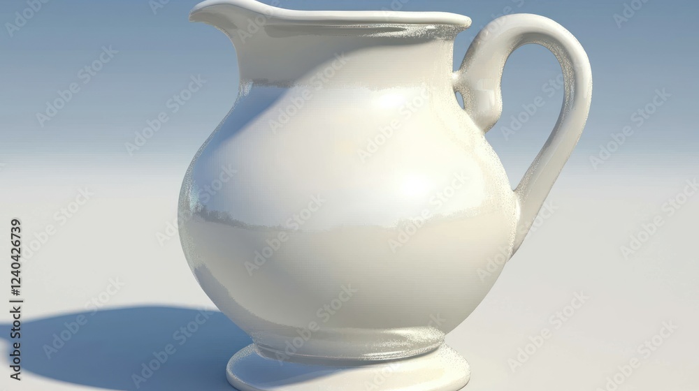 Elegant White Ceramic Creamer Pitcher