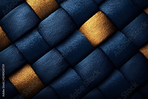 Wallpaper Mural Textured Fabric Background with Blue and Yellow Weave Pattern Torontodigital.ca
