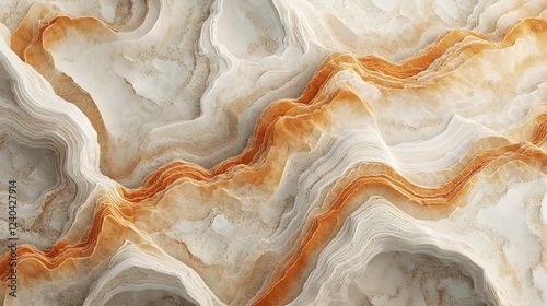 Brown and orange grunge paint textures create a wavy marble pattern on a rock surface, ideal for art backgrounds or textured wallpaper designs