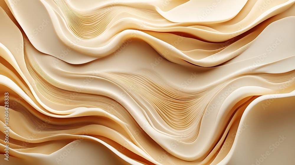 Obraz premium Futuristic Abstract Wave with Smooth Glossy Flow Background 
