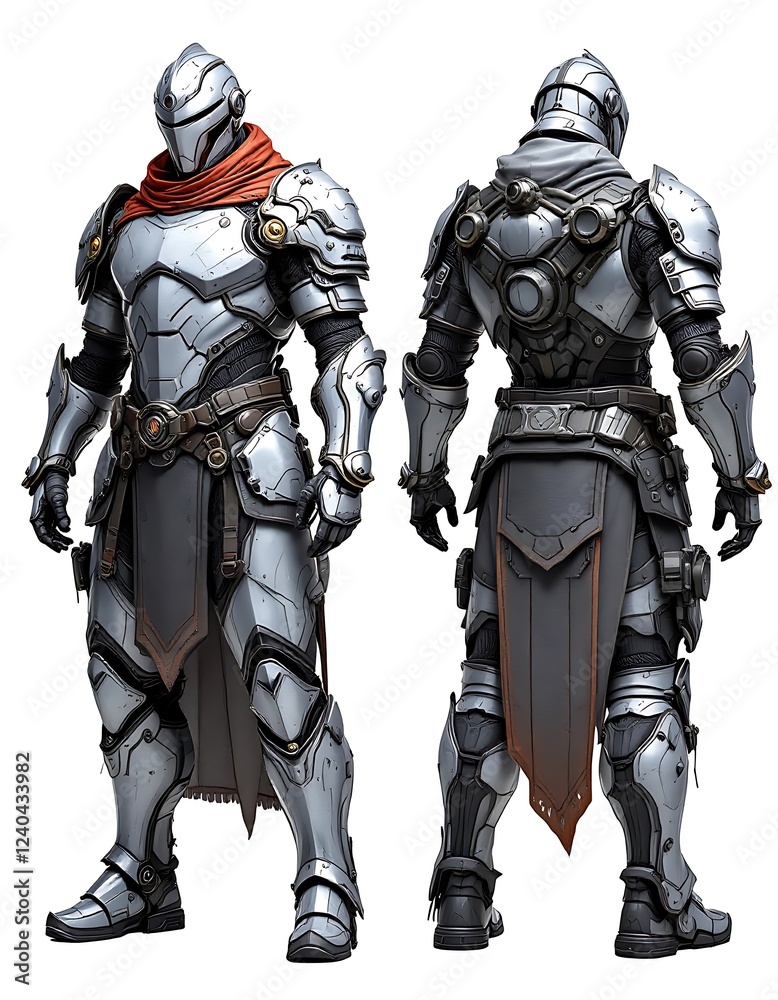 Sci Fi Knight Armor 3d Model Front and Back Views Sci Fi Knight Armor 3d Model Front and Back Views