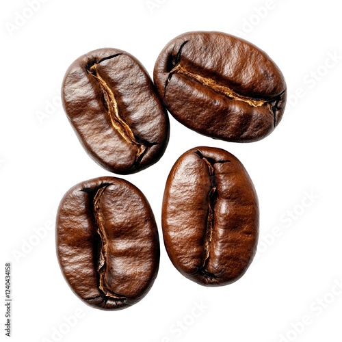 Wallpaper Mural Four Roasted Coffee Beans, Isolated on White Background Cutout Torontodigital.ca