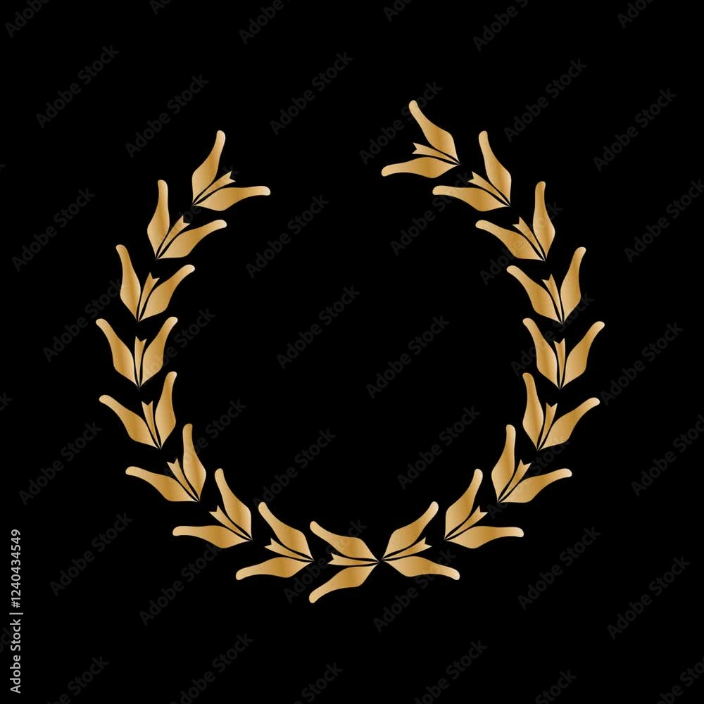 Animation wreath laurel sign symbol. Golden laurel Animation wreath laurel sign symbol. Golden laurel