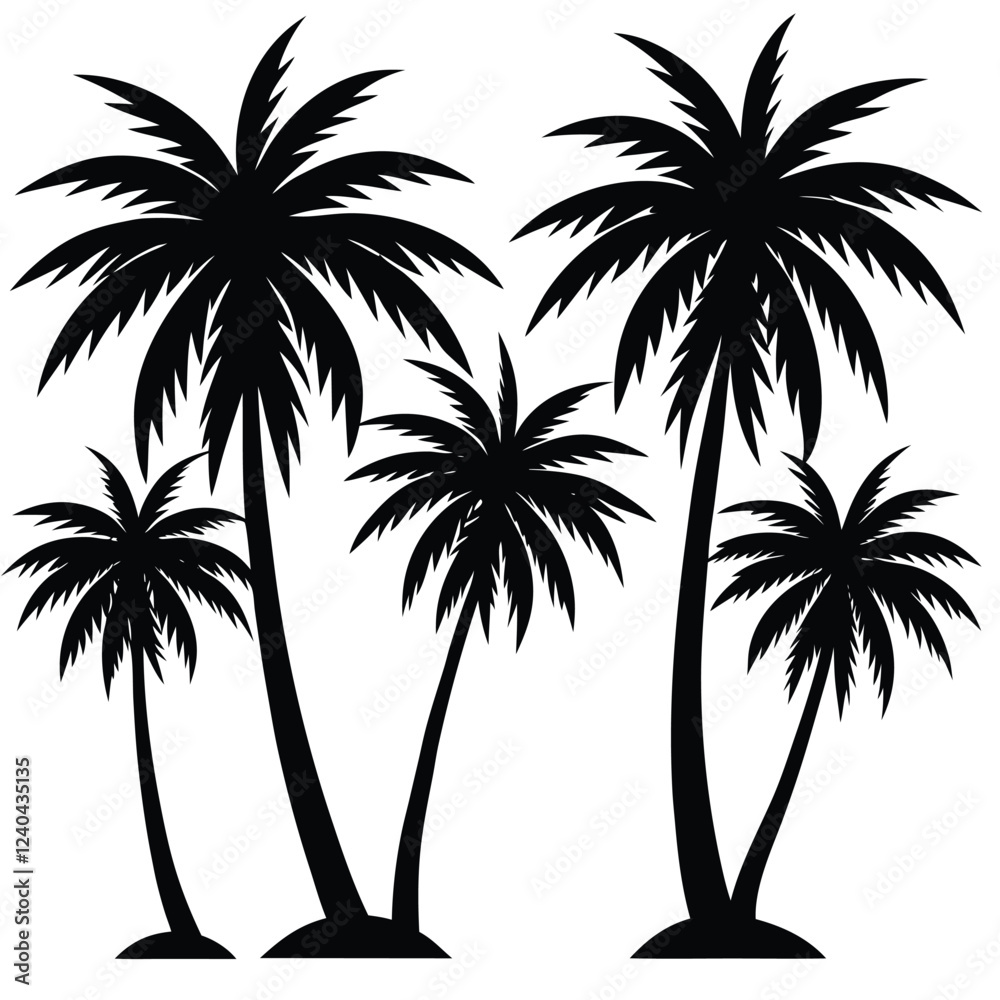 A palm tree vector illustration on white background