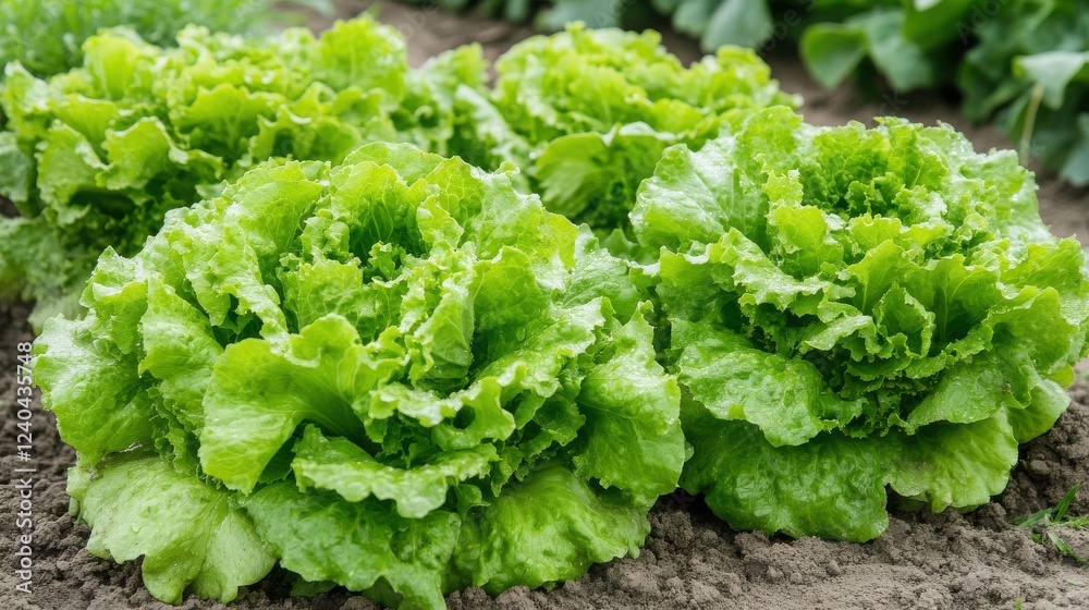Workers Harvesting Lettuce in Natural Farm Fields Workers Harvesting Lettuce in Natural Farm Fields