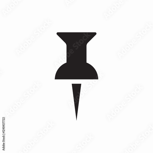 push pin attach icon vector sign