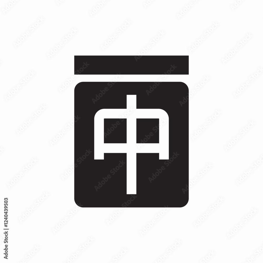 Fototapeta premium mahjong game tile icon vector sign