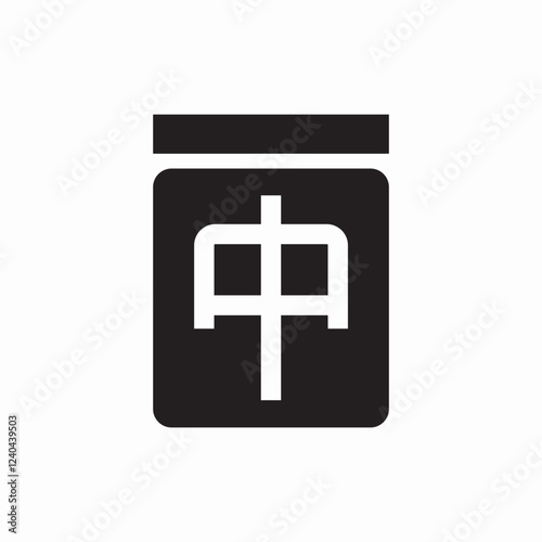 mahjong game tile icon vector sign
