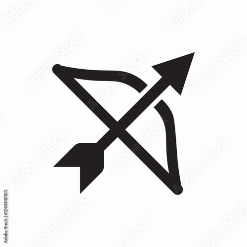 archery bow arrow icon vector sign