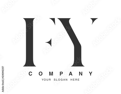 FY logo design. Initial letter f and y serif font style. Creative classic company name typography. Trendy logotype or identity.