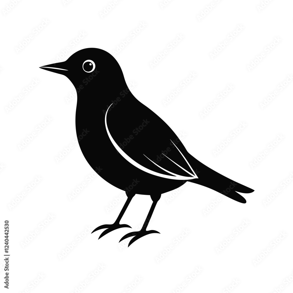 Obraz premium European starling bird vector silhouette 